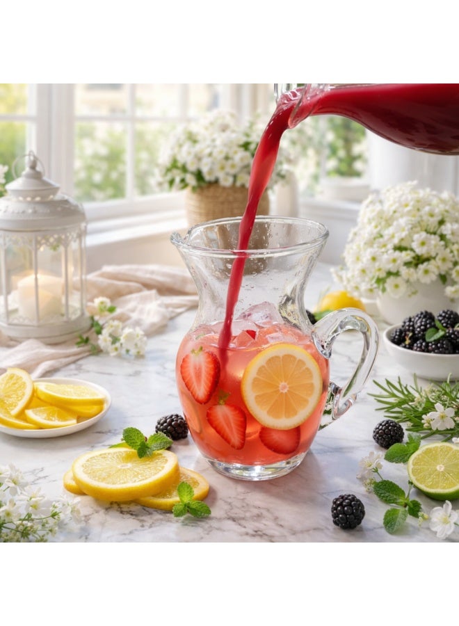 Glass Water Pitcher with Spout – Clear Glass Beverage Carafe for Water, Juice, Lemonade, Sangria and Cold Drinks - Image 2